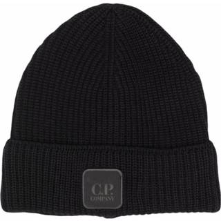 👉 Beanie zwart onesize mannen Logo Knit C.p. Company , Heren 7615044648250