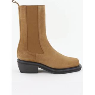 👉 Enkellaarzen suede vrouwen Morobe enkellaarsjes Hazel 02 cognac