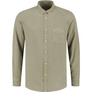 👉 Shirt donkergroen l male groen Dstrezzed button down tencel army green 8718895502777