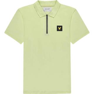 👉 Poloshirt donkergroen katoen s mannen male groen Lyle and Scott Sp1425v en zip detail polo shirt, w379 lucid green 5054783855062