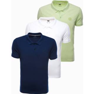 👉 Poloshirt katoen l male blauw mannen Ombre heren z28 v6 3-pak 7435853270202