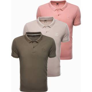 👉 Poloshirt katoen l male beige mannen Ombre heren z28 v5 3-pak 7435844312348