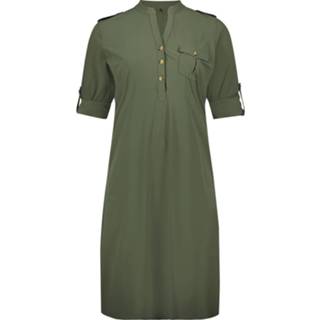 👉 Jurk vrouwen kaki Plus Basics 10221464 8719807558950