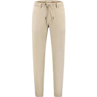 👉 Katoen male beige Dstrezzed Lancaster tapered jogger twill knit sand 8718895529316