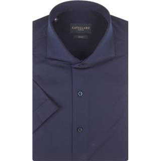 👉 Casual overhemd l male blauw Cavallaro Geno met korte mouwen 8719939668817