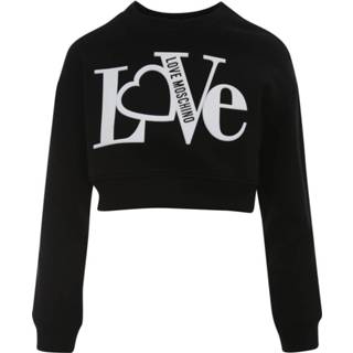 👉 Sweater zwart vrouwen Round Neck Love Printed Cropped Moschino , Dames