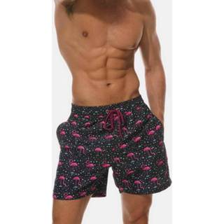 👉 Zwembroek zwart polyester l male Legend Sports zwembroek, pro sport short black flamingo 8719974025149