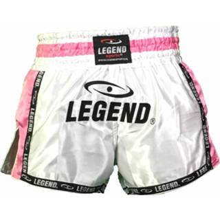 👉 Kickboks broekje wit roze satijn l male zwart meisjes vrouwen Legend Sports meisjes/dames wit-roze 8719425183725