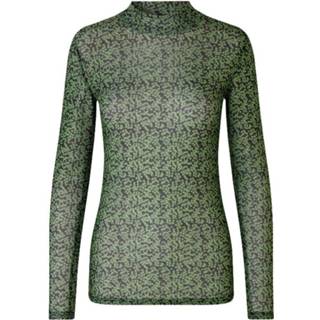 👉 Polyester m vrouwen groen Modström Mesh top met lange mouwen ora - 5714980146577