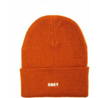 👉 Beanie oranje onesize mannen Obey , Heren