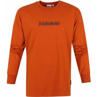 👉 Longsleeve T-shirt oranje l mannen S-Box Napapijri , Heren