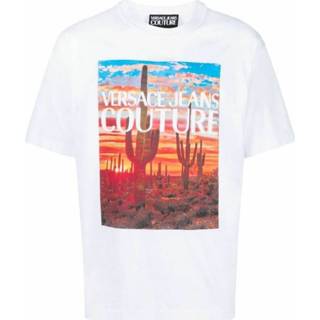 👉 Short sleeve wit XL mannen t-shirt72GAHP11CJWAP003 T-Shirt Versace Jeans Couture , Heren 1652021864063