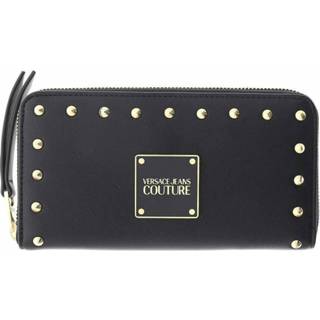 👉 Portemonnee zwart leather onesize vrouwen Synthetic Studs Wallet Versace Jeans Couture , Dames 8058987302077