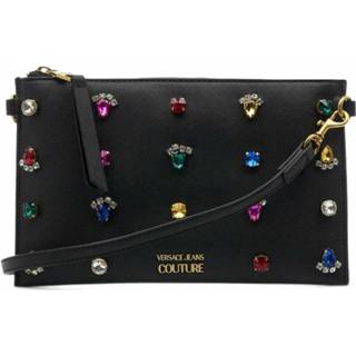 👉 Handtas zwart onesize vrouwen Clutch Bag with Rhinestones Versace Jeans Couture , Dames 8058987752438