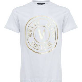 👉 Embleem wit XL mannen Lamina V Emblem Logo Print T-Shirt Versace Jeans Couture , Heren