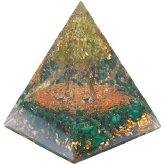 👉 Edelsteen boompje malachiet Orgonite Piramide & Peridoot (80 mm) 7421128612648