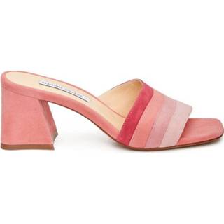 👉 Blokhak roze suede vrouwen Ted Mules Swirl Fabienne Chapot , Dames