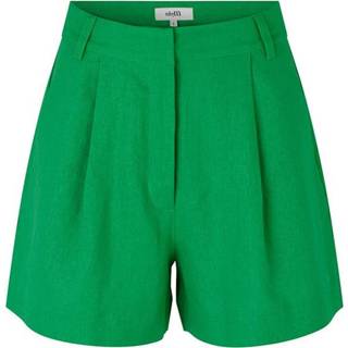 👉 Bermuda linnen polyester l vrouwen groen MbyM broek cristiana - 5714277817845
