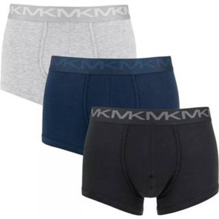 👉 Boxershort blauw katoen l male print Michael Kors 3pack donkerblauw