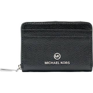 👉 Portemonnee leather small One Size portemonnees vrouwen zwart Michael Kors Jet set pebbled wallet