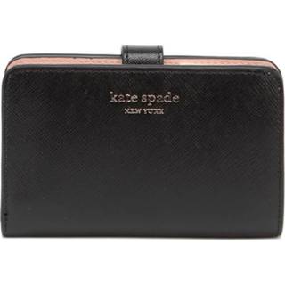 👉 Spencer zwart leather onesize vrouwen Saffiano compact wallet Kate Spade , Dames