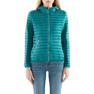 👉 Downjacket groen vrouwen Slin Fit Hooded Down Jacket with Iridescent Effect Colmar , Dames 1651879055203