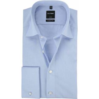 👉 Overhemd blauw mannen Dubbele Manchet Olymp , Heren