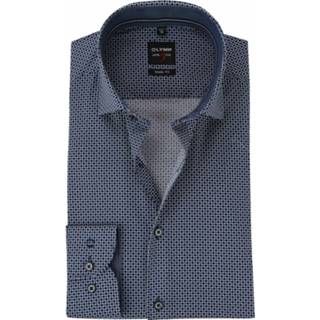 👉 Overhemd blauw mannen Level 5 Dessin WS Olymp , Heren 4060553779699