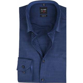 👉 Overhemd blauw mannen Level 5 Pied De Poule Olymp , Heren 4060553327036