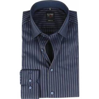 👉 Overhemd blauw mannen Level Five Strepen Olymp , Heren 4063402680658