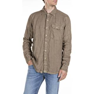 👉 Overhemd l male bruin Replay Overhemden 137602 8052677595527