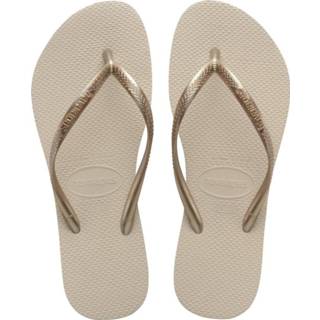 👉 Beige rubber vrouwen Havaianas Hav. Slim