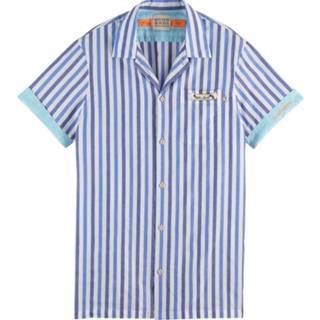 👉 Katoen l male blauw Scotch & Soda Lightweight structured s/s blue&white striped 8719029823614