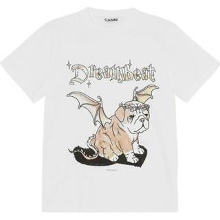 👉 Print T-shirt wit m vrouwen Dreambeat Ganni , Dames 5714667242097