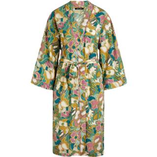 👉 Donkergroen viscose m vrouwen groen King Louie Kimono mirage neptune green