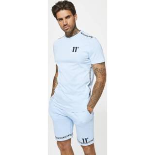 👉 Short sleeve blauw l male licht 11 Degrees Taped powder blue t-shi