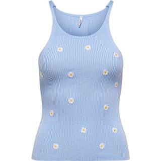 👉 Singlet blauw polyamide l vrouwen Only Daisy s/l knt cashmere blue/w. dai 5715307262864