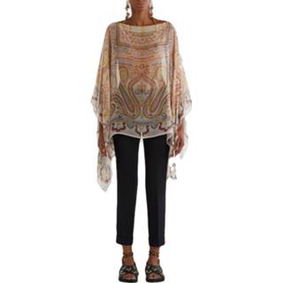 👉 Poncho beige onesize vrouwen Seiden Etro , Dames