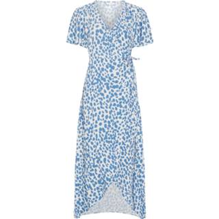 👉 Dress blauw viscose vrouwen Fabienne Chapot Archana butterfly blue 8719561202885