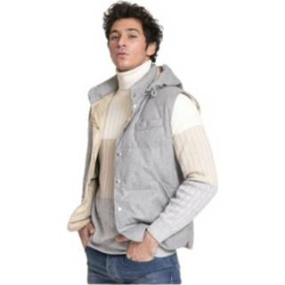 👉 Grijs l mannen Blouson sans manches à capuche Brunello Cucinelli , Heren