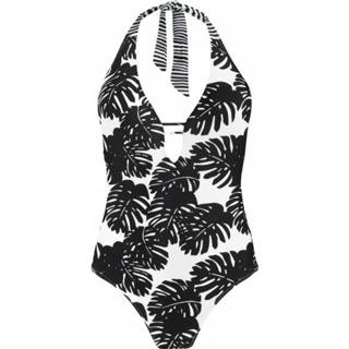 👉 Barts - Women's Banksia Halter One Piece - Badpak maat 44, zwart/grijs/wit