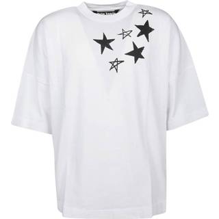 👉 Print T-shirt wit s mannen Shooting Stars Palm Angels , Heren 8052788529770