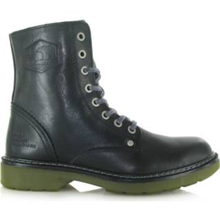 👉 Veterboots leer damesschoenen vrouwen zwart Bullboxer 892m82701 veterboot 8717562022037