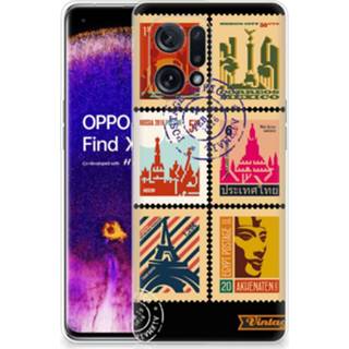 Postzegel siliconen OPPO Find X5 Back Cover Postzegels 8720632292537