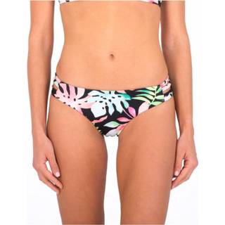 👉 Hurley - Women's Max Tropix Moderate Bottom - Bikinibroekje maat L, beige/oranje