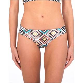 👉 Hurley - Women's Mosaic Geo Full Tab Side Bottom - Bikinibroekje maat L, beige