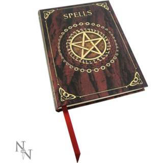 👉 Notitie boek papier rood Notitieboekje Spreukenboek met Pentagram (17,5 x 12,5 cm)