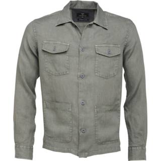 👉 Overshirt olijfgroen linnen l male groen Fynch-Hatton 4066227064429