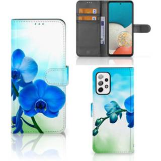 👉 Orchidee blauw Samsung Galaxy A73 5G Hoesje - Cadeau voor je Moeder 8720632280527