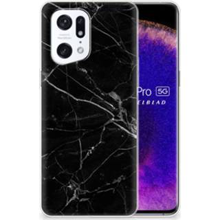 👉 Siliconen hoesje zwart marmer OPPO Find X5 Pro TPU - Origineel Cadeau Vader 8720632287908